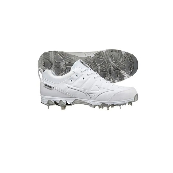 Mizuno 9-Spike Ambition 2 All White Baseball Cleats 12.5 New! - Picture 1 of 14